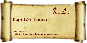Kuprián Laura névjegykártya