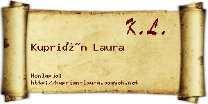 Kuprián Laura névjegykártya